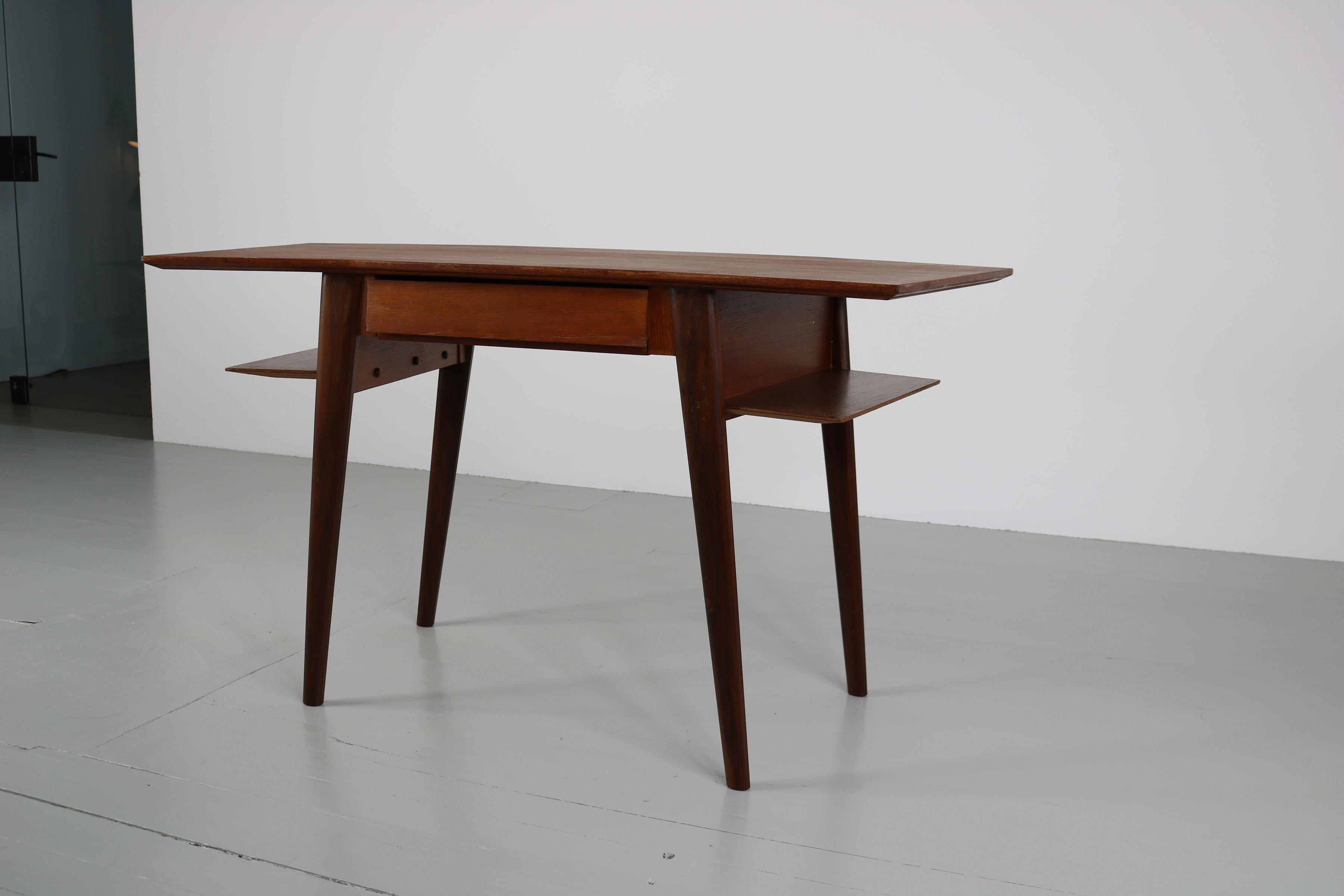 Teak Writing Desk with Drawer, Design by Silvio Cavatorta, Italy, 1960s 9