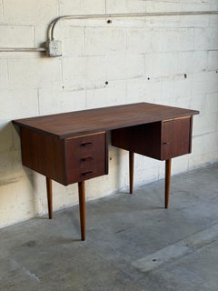 Teak Writing Executive Desk Denmark Mid-Century Modern 1960s