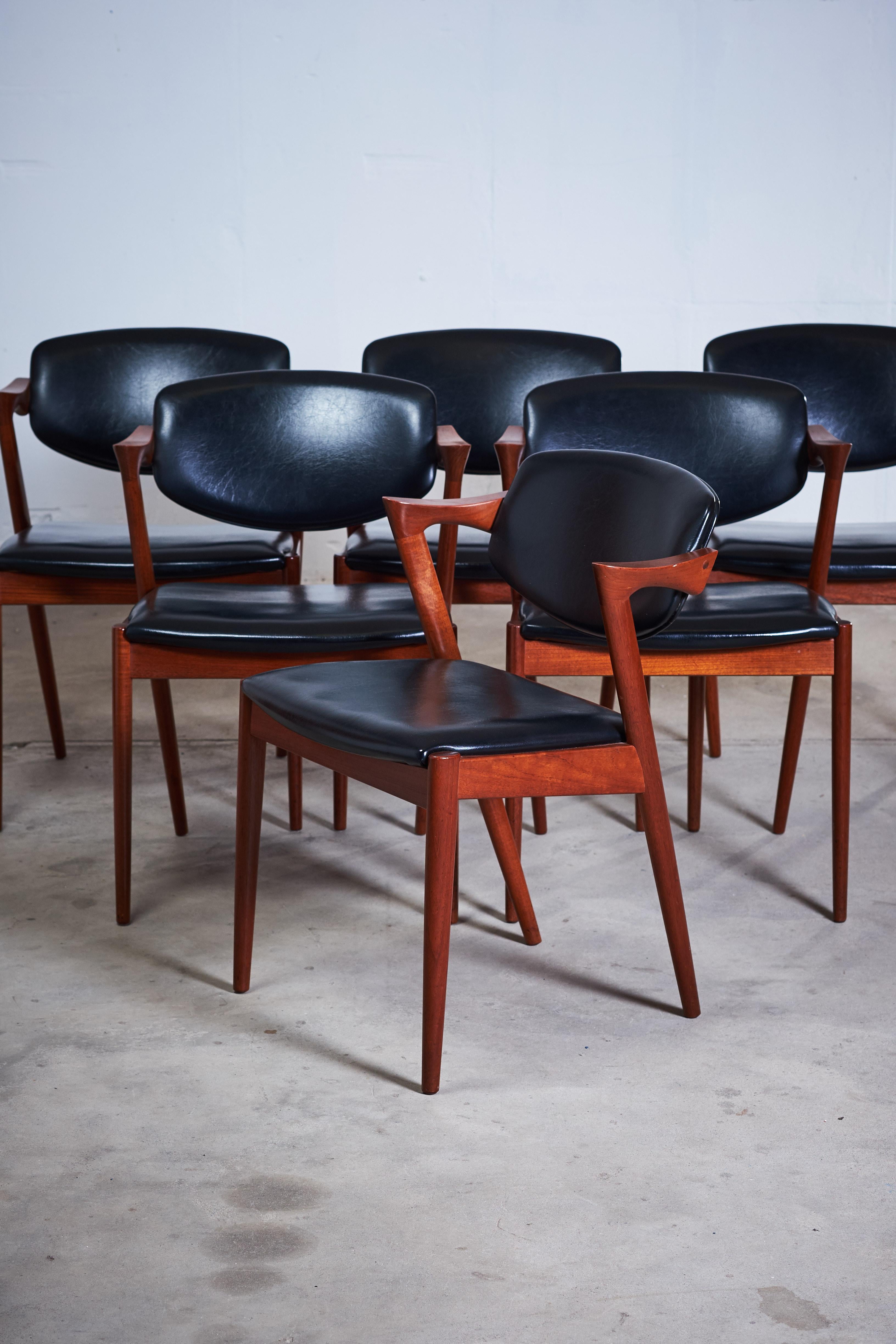Mid-Century Modern Teak Z Chairs by Kai Kristiansen, 1960s, Set of 6
