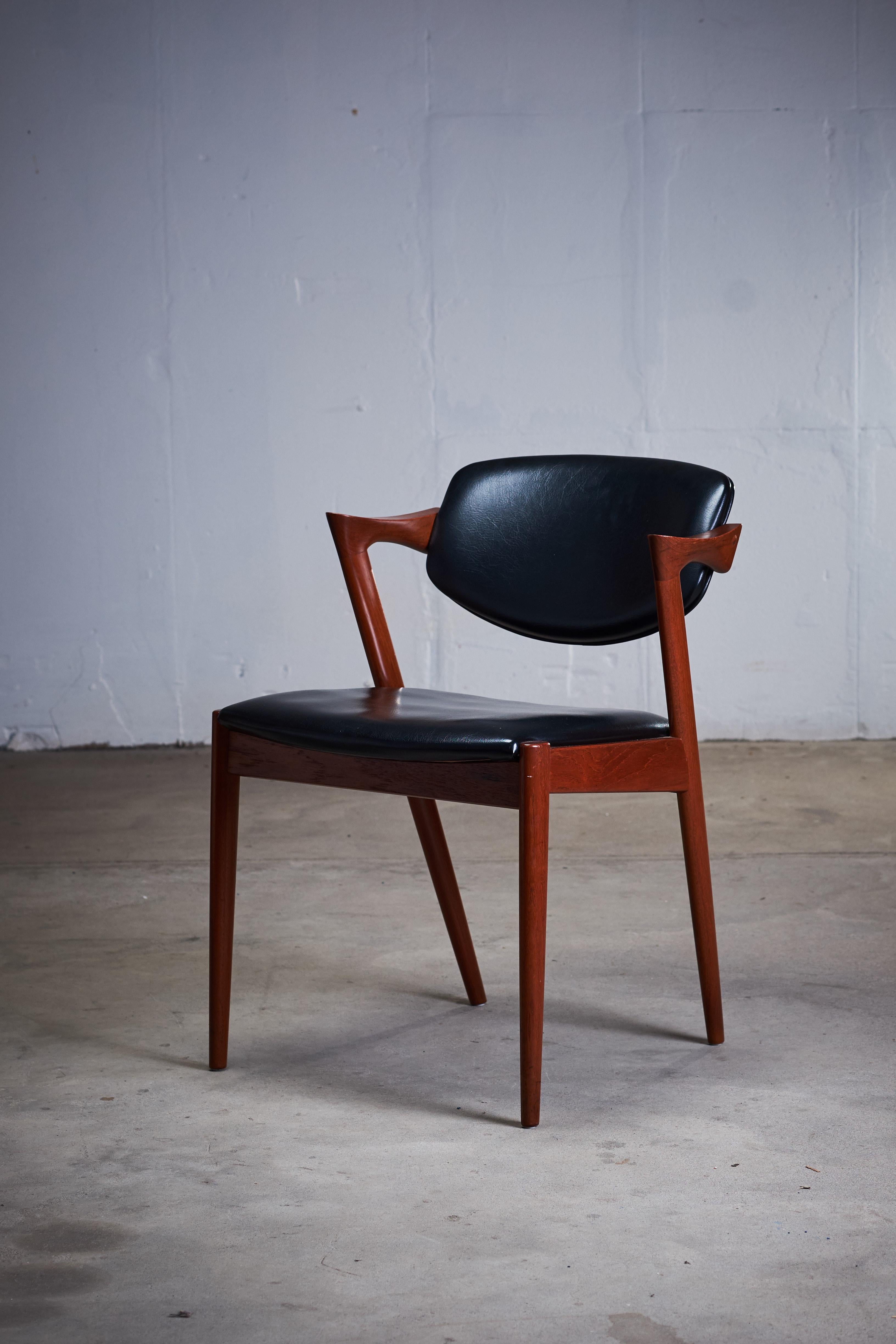 Danish Teak Z Chairs by Kai Kristiansen, 1960s, Set of 6