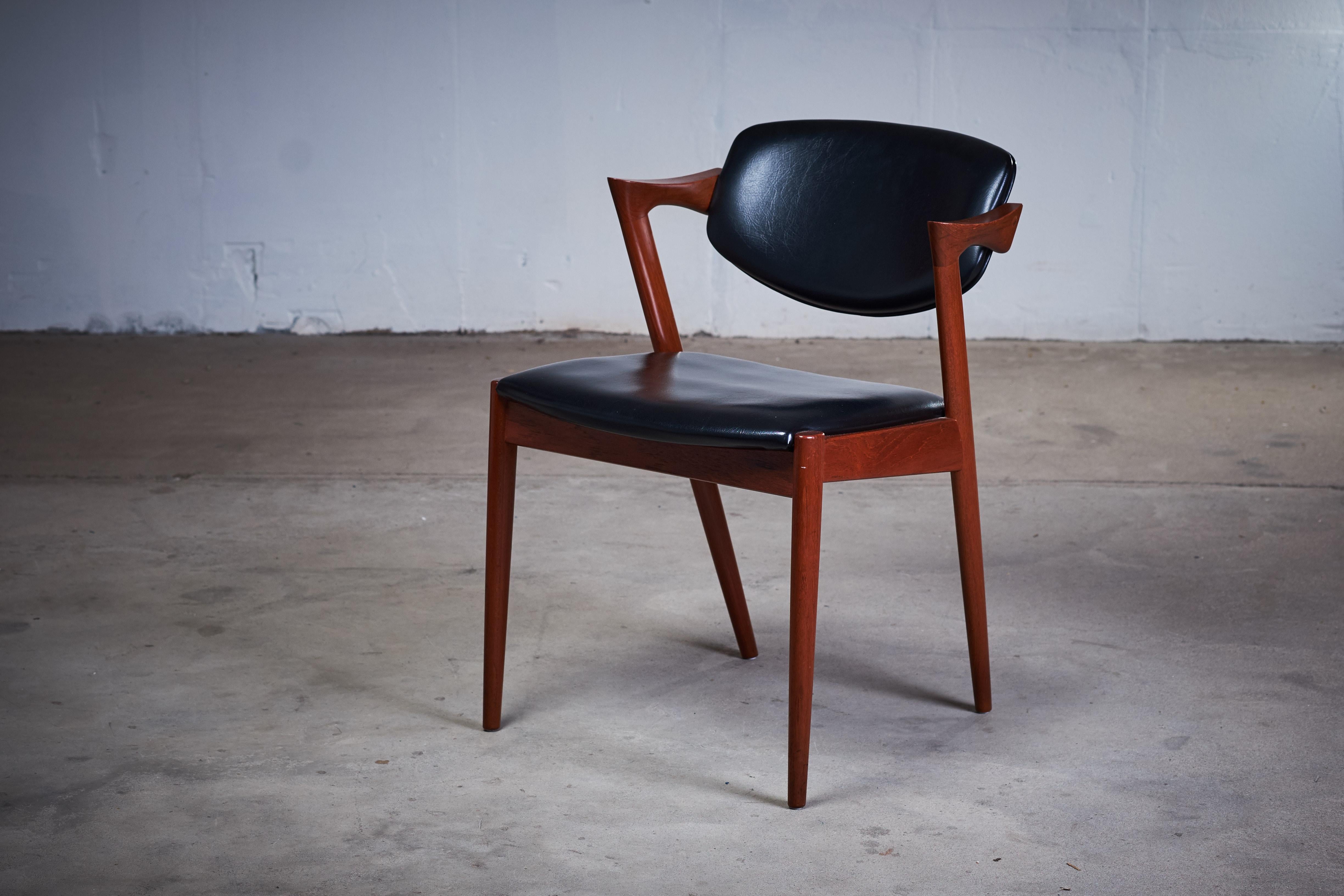 Teak Z Chairs by Kai Kristiansen, 1960s, Set of 6 In Good Condition In Middelfart, Fyn