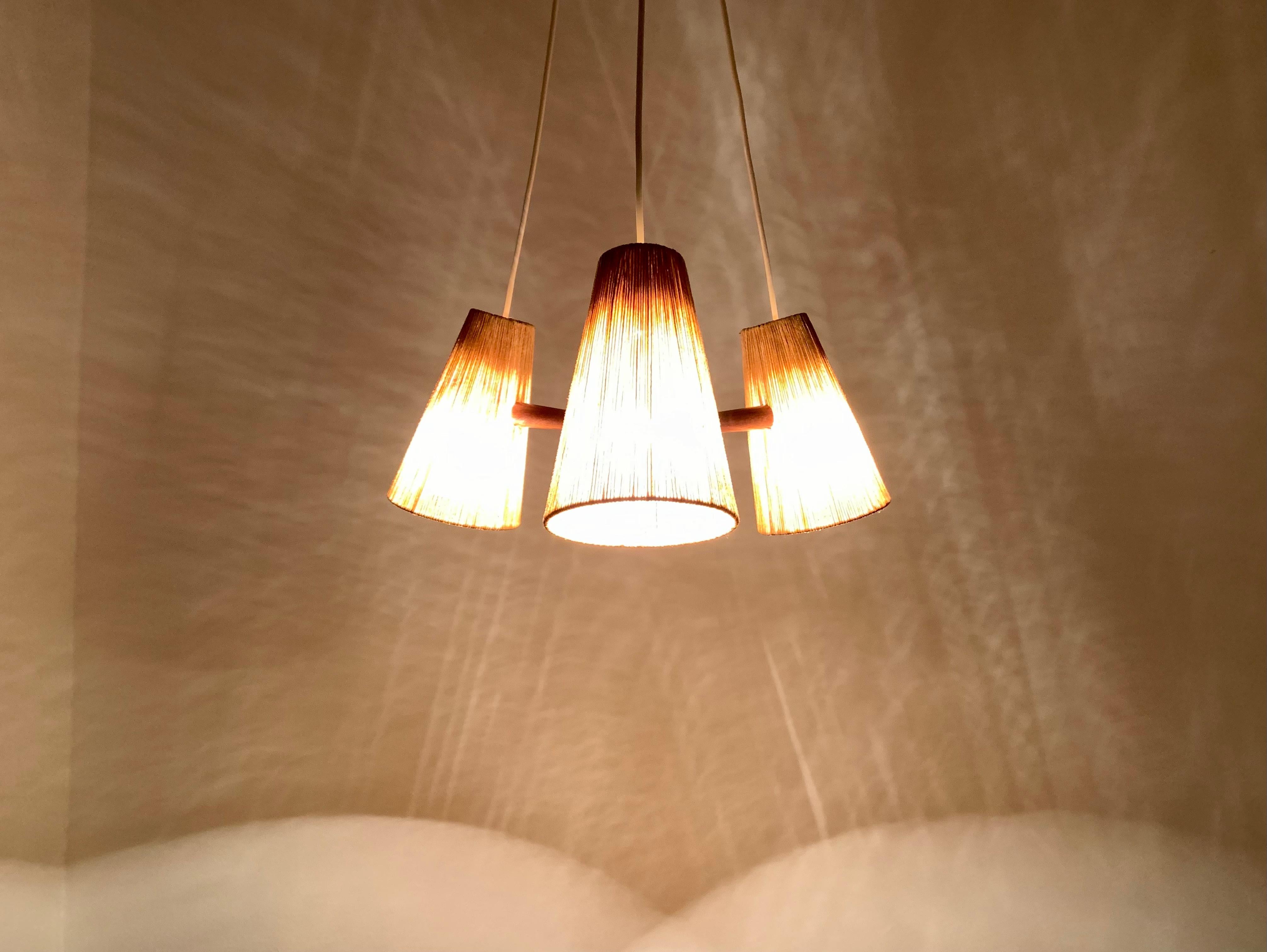 Raffia Teakwood and Sisal Chandelier from Temde