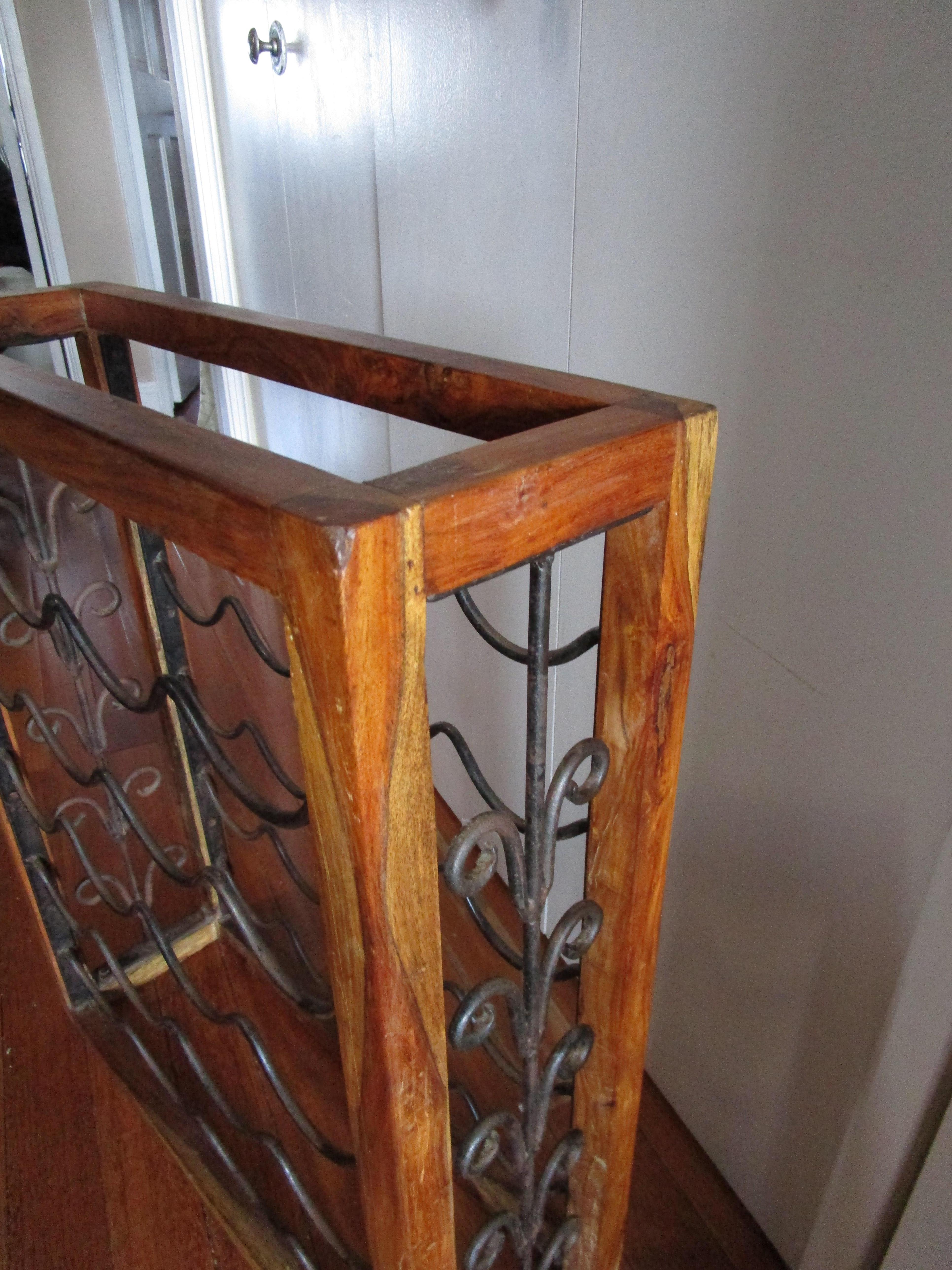 wrought iron wine rack with glass top