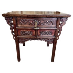 Teakwood Chinese Carved Console Table