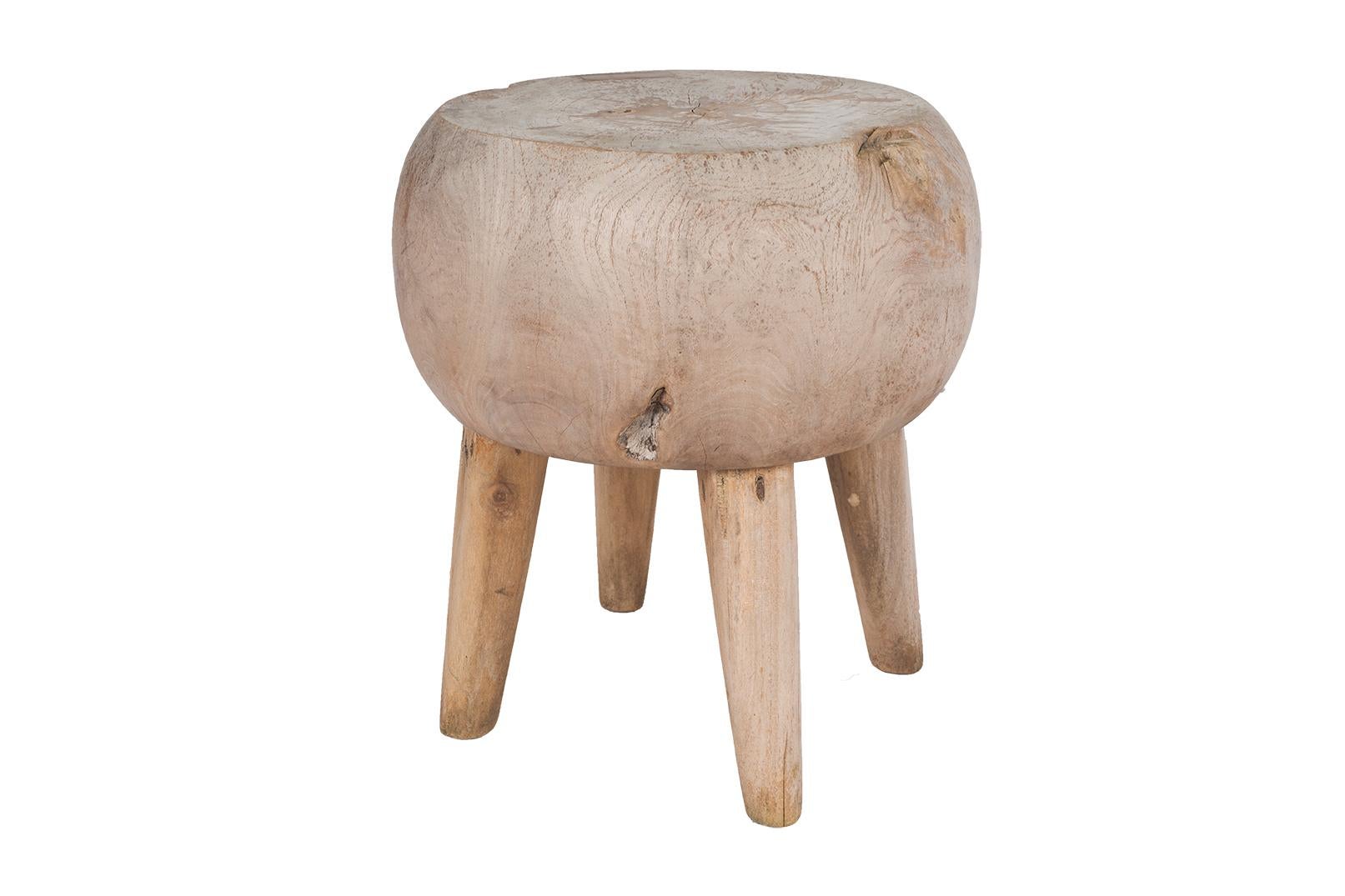 Tabouret bas en teck Bon état - En vente à Dallas, TX