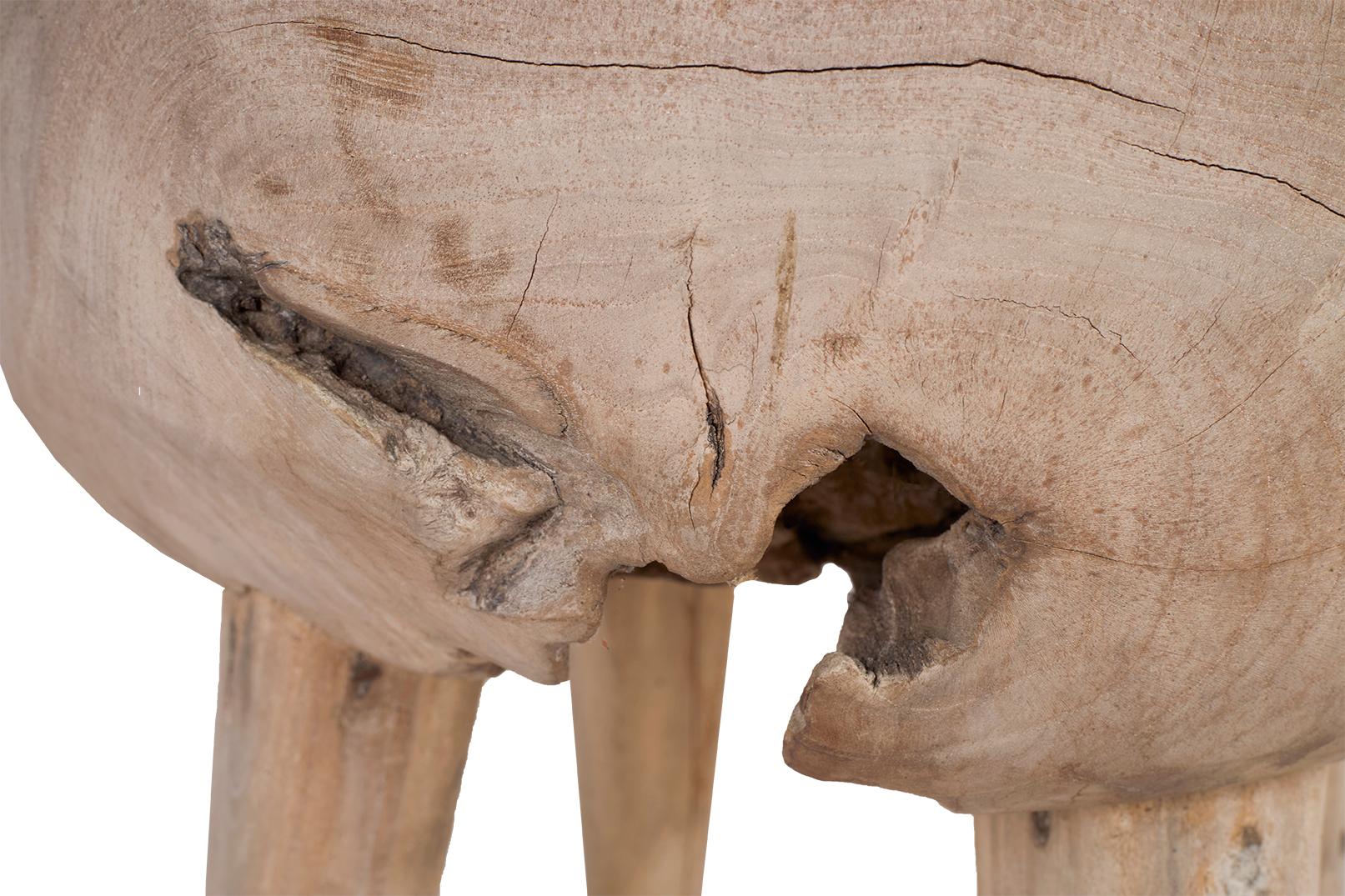 Bois Tabouret bas en teck en vente