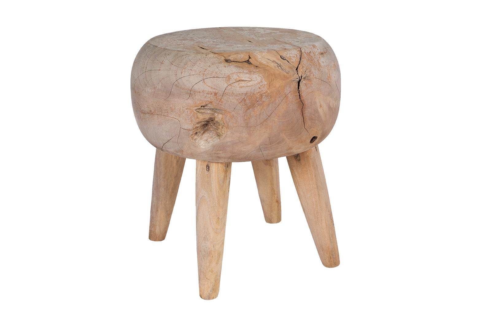 Tabouret bas en teck en vente 2