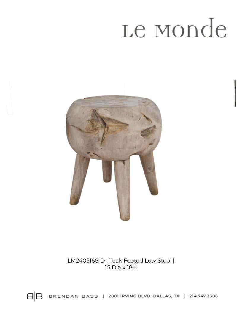Tabouret bas en teck en vente 2