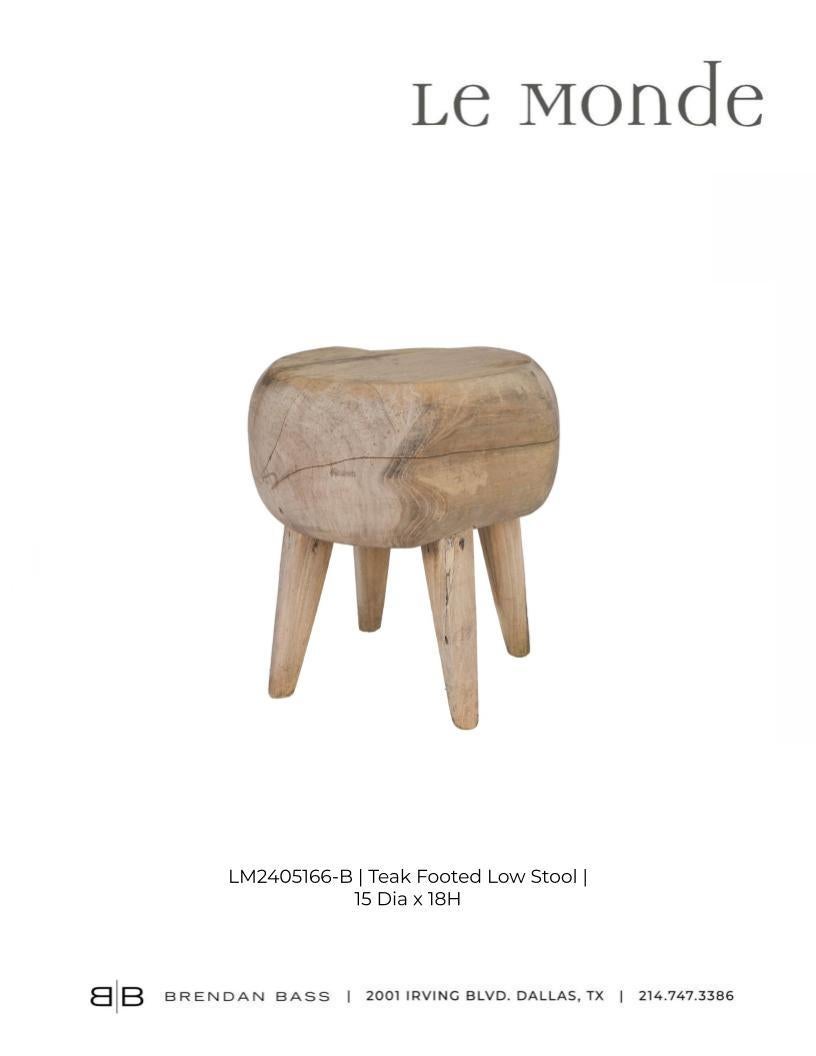 Tabouret bas en teck en vente 3