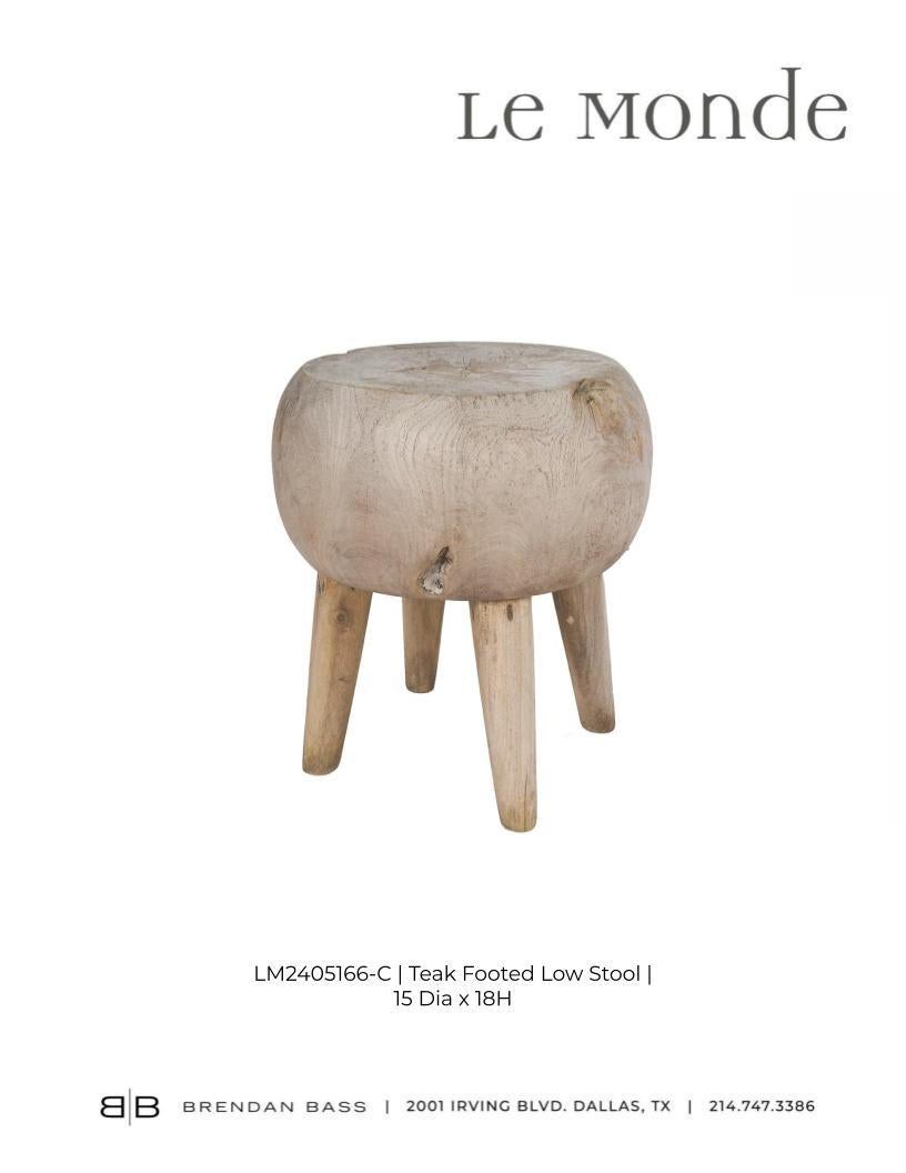 Tabouret bas en teck en vente 3
