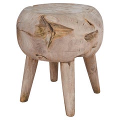 Niedriger Hocker aus Teakholz