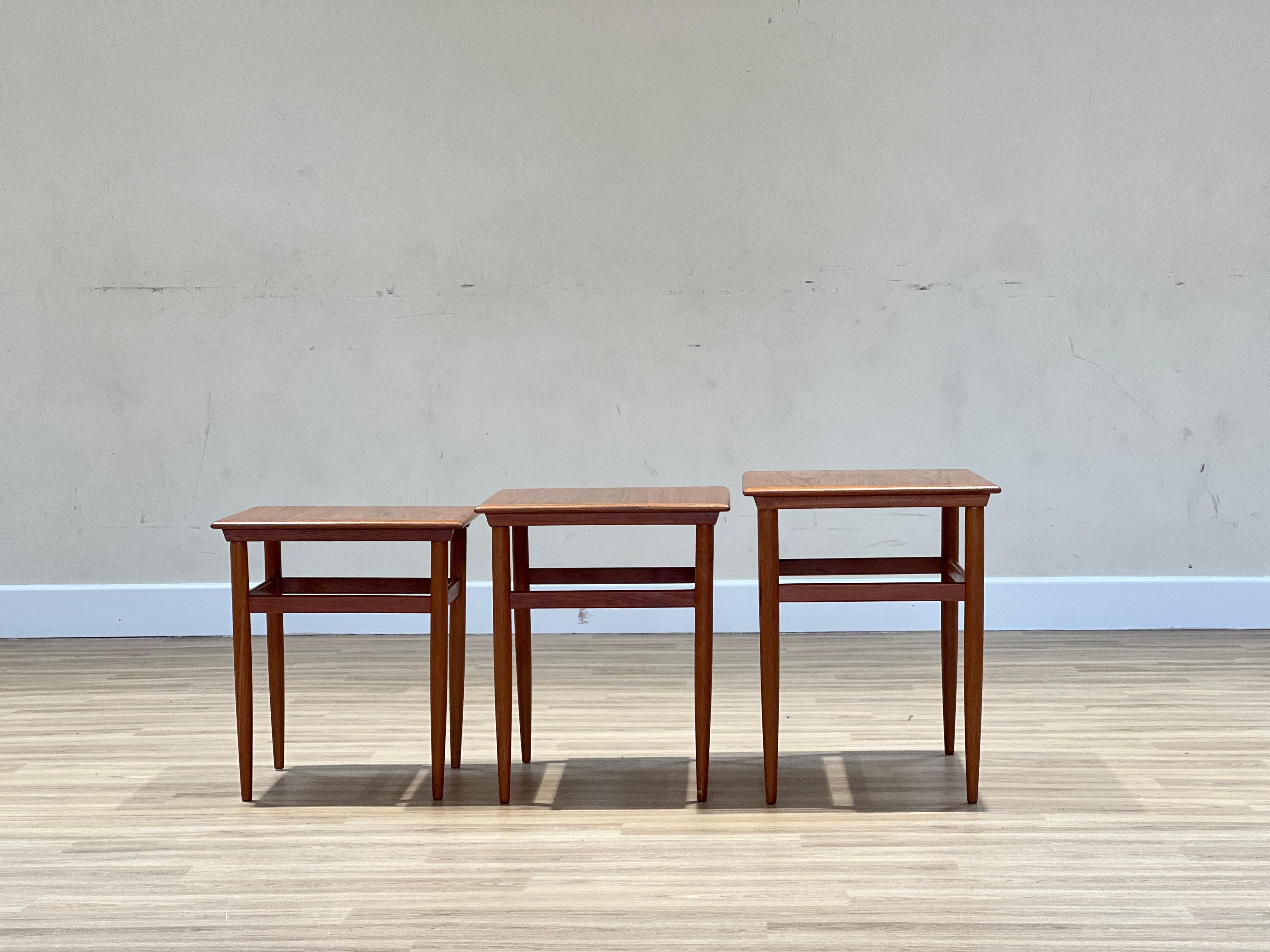 Danish Teakwood Nesting table made in Denmark in the 1960s For Sale