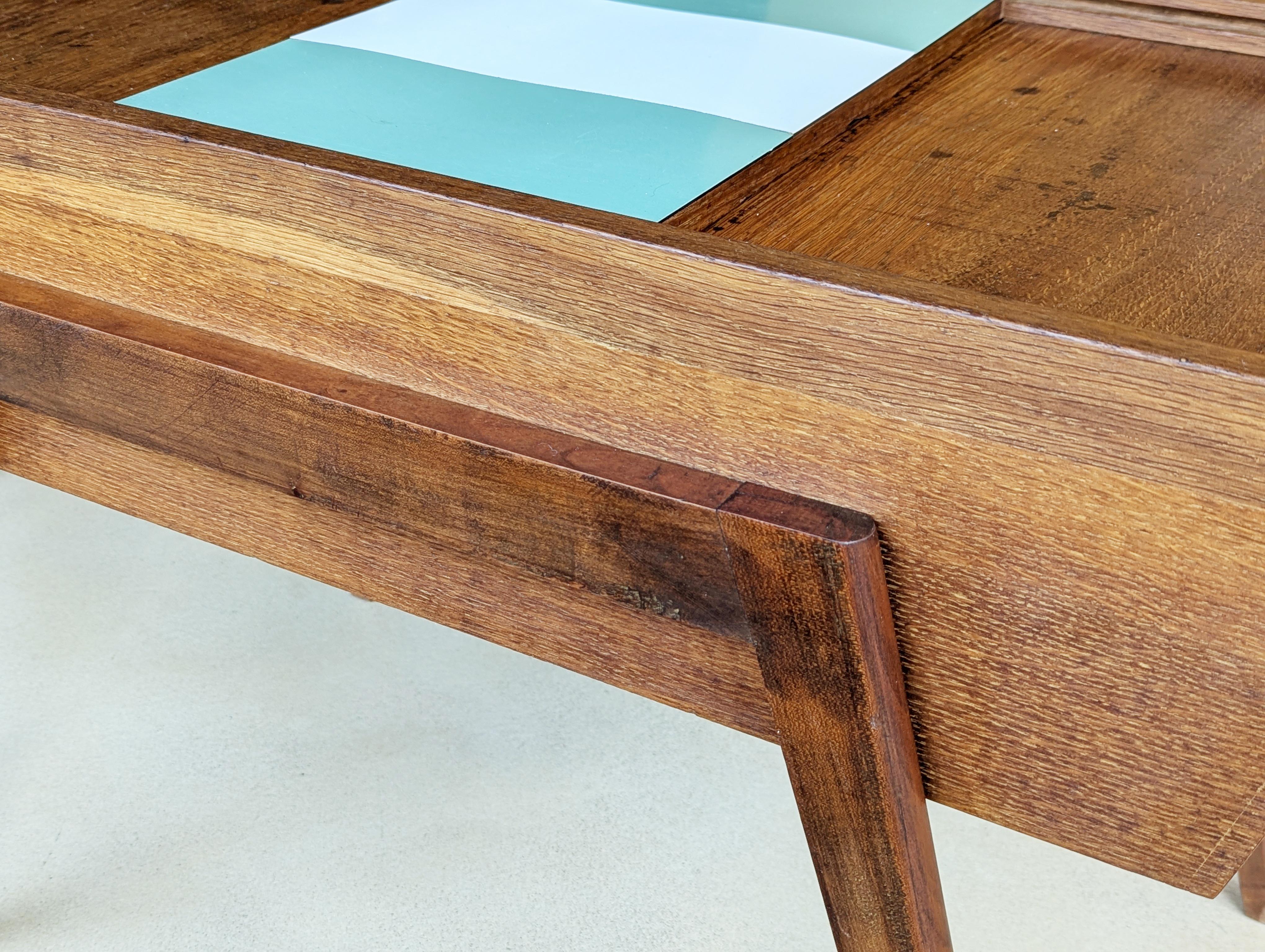 Contenant de table de travail/table basse moderne du milieu du siècle dernier en teck et stratifié plastique en vente 6