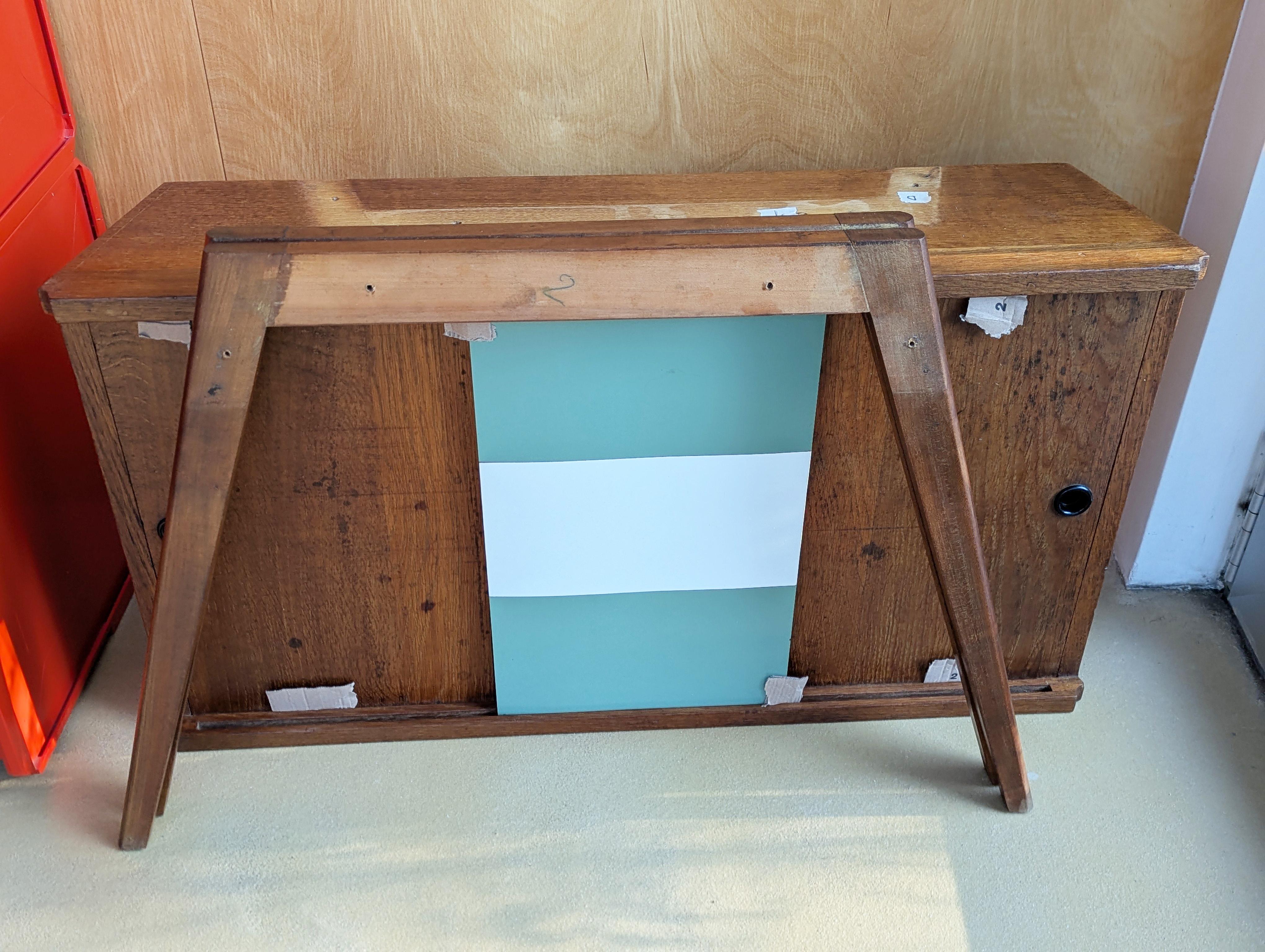Contenant de table de travail/table basse moderne du milieu du siècle dernier en teck et stratifié plastique en vente 10