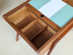 Teakwood & plastic laminate Mid-Century Modern working/coffee table container