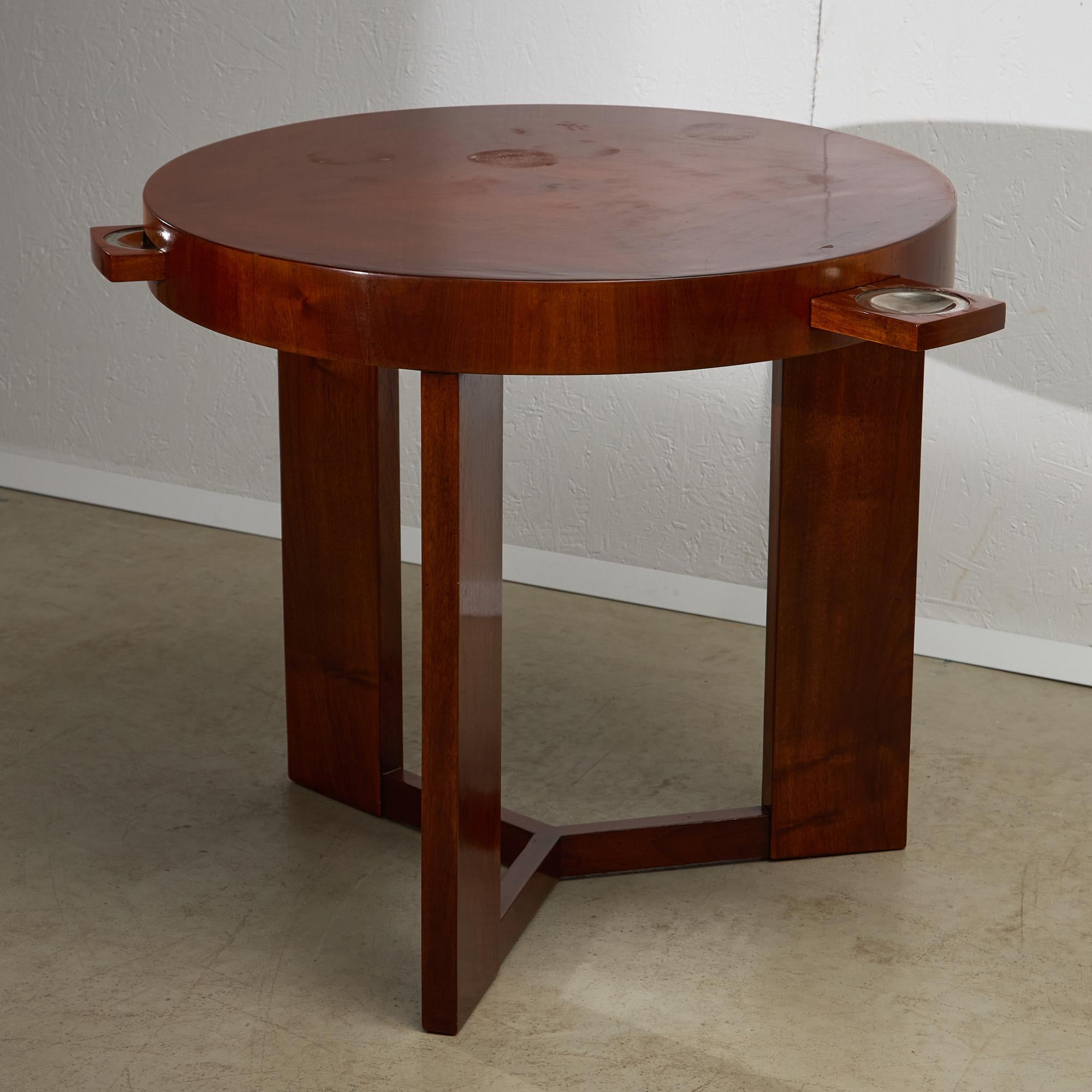 Table Art Déco à tirettes en bois de teck Bon état - En vente à Budapest, HU