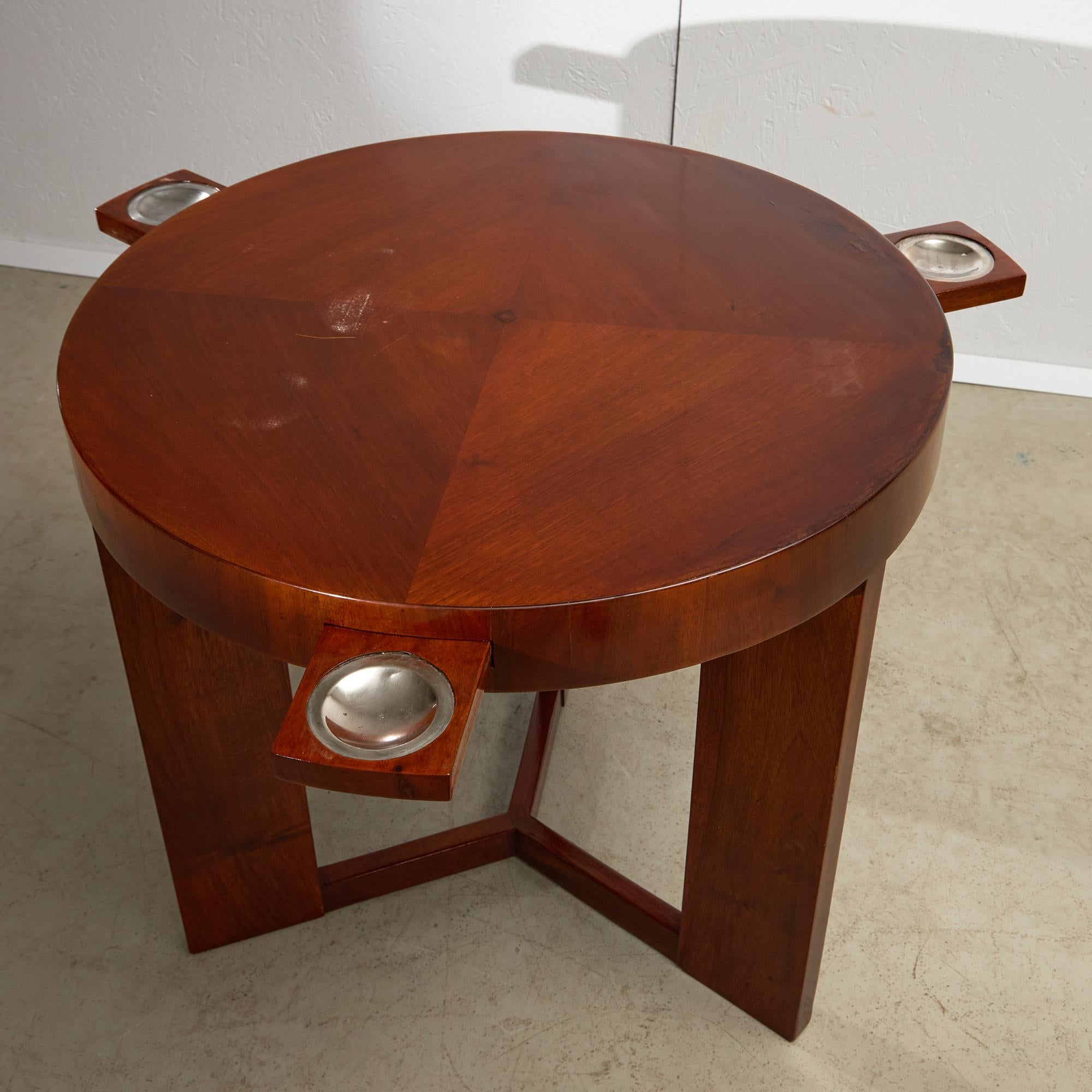 20ième siècle Table Art Déco à tirettes en bois de teck en vente