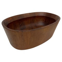 Vintage Teakwood Salad Server Bowl by Jens Quistgaard for Dansk Designs 1960s