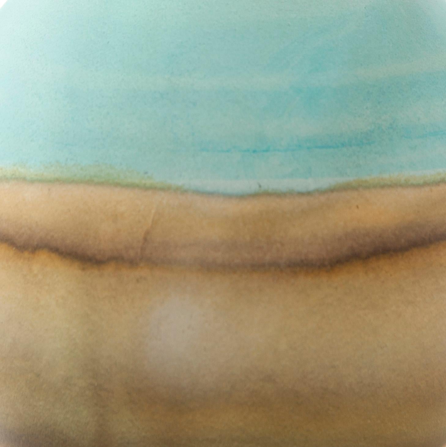 American Teal and Ochre Pluto Vase by Elyse Graham For Sale