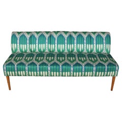 Teal and Turquoise Ikat Banquette