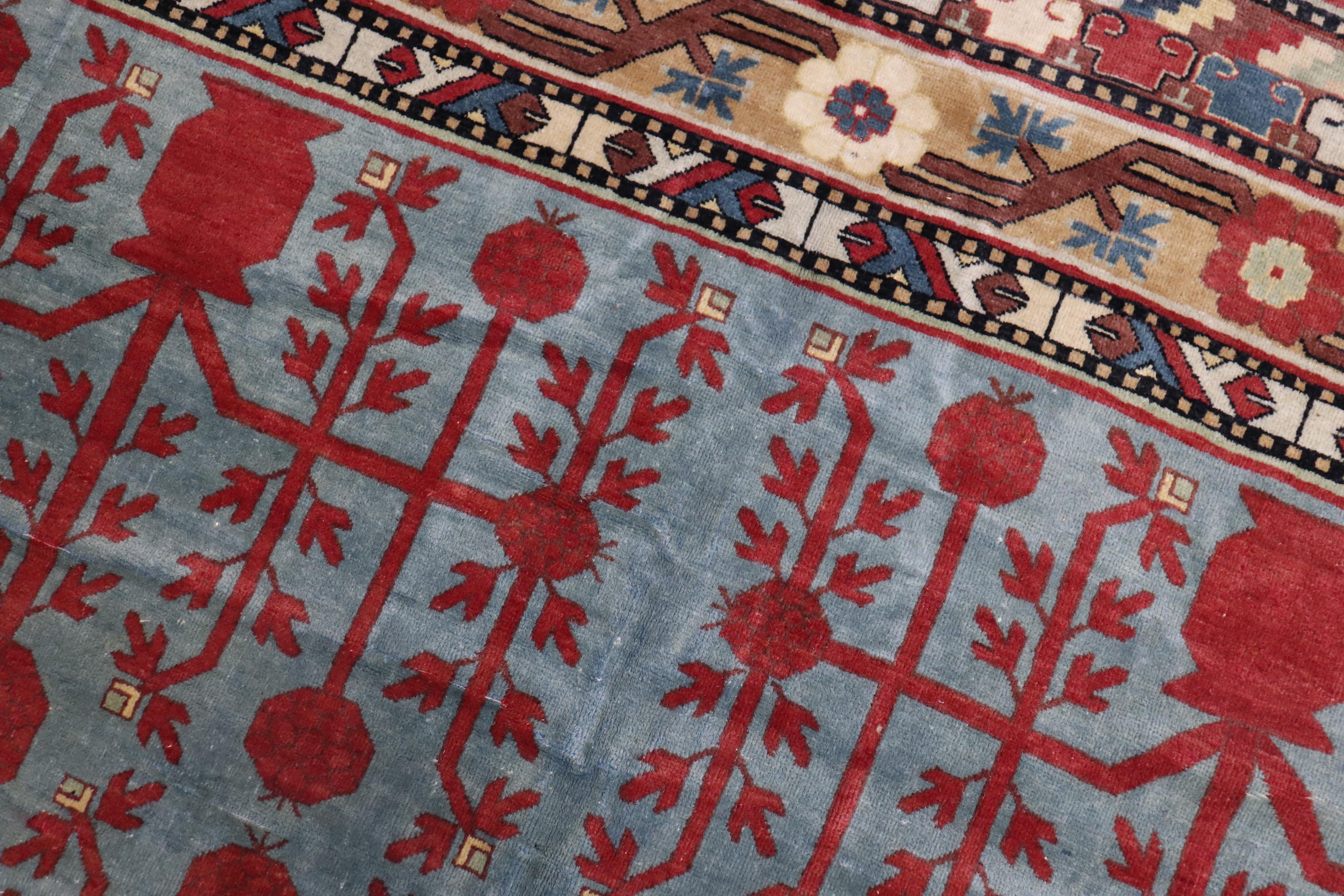 Bohemian Teal Antique Room-Size Khotan Rug For Sale