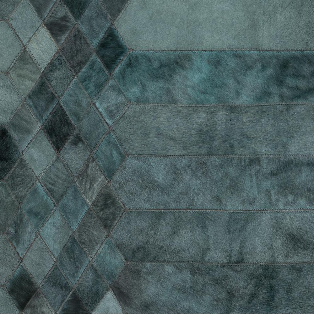 Teal, Alfombra de cuero de vaca Largo personalizable inspirada en el art déco X-Grande Siglo XXI y contemporáneo en venta