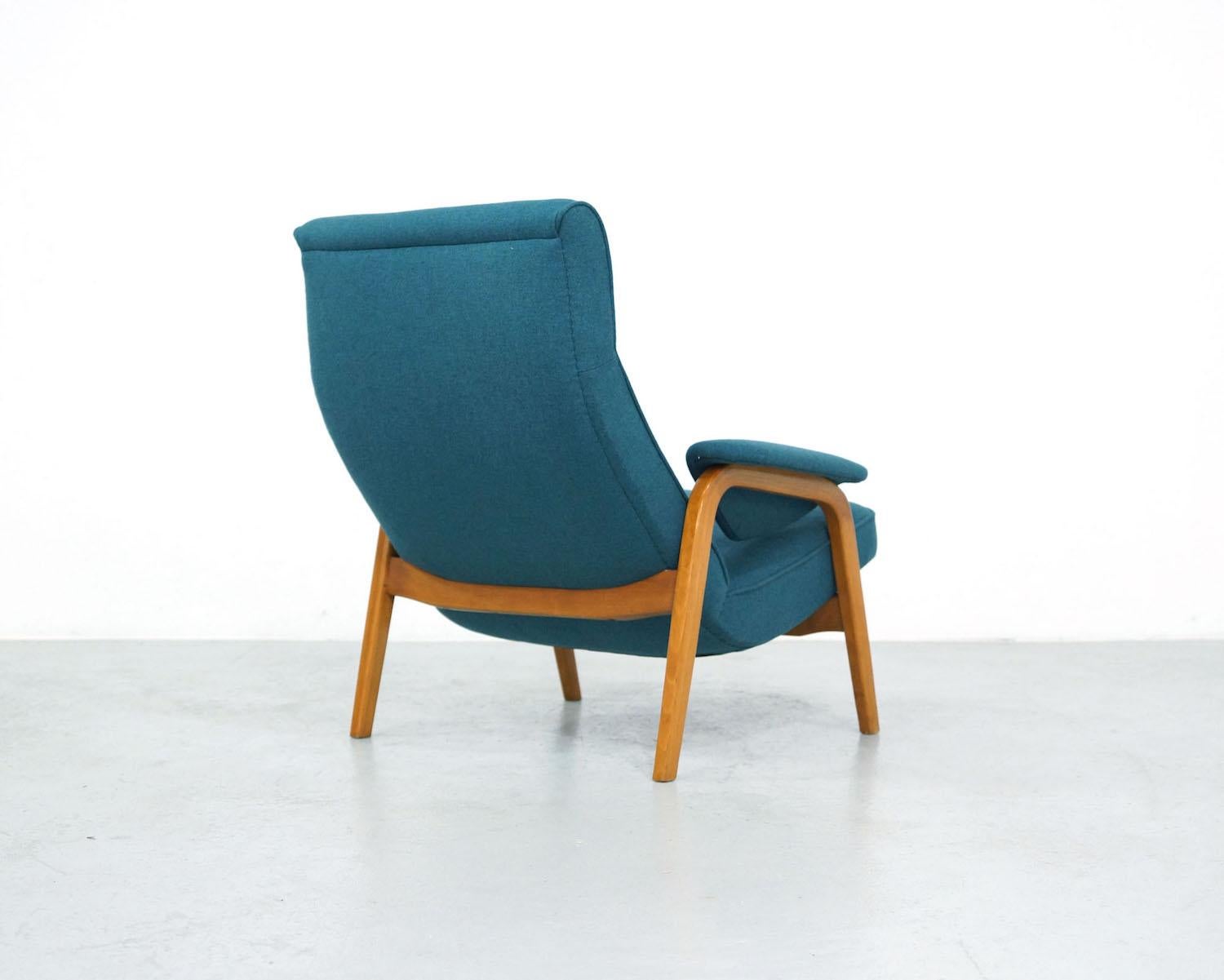 Dutch Teal Artifort Theo Ruth Lounge Chair Model 137 For Sale