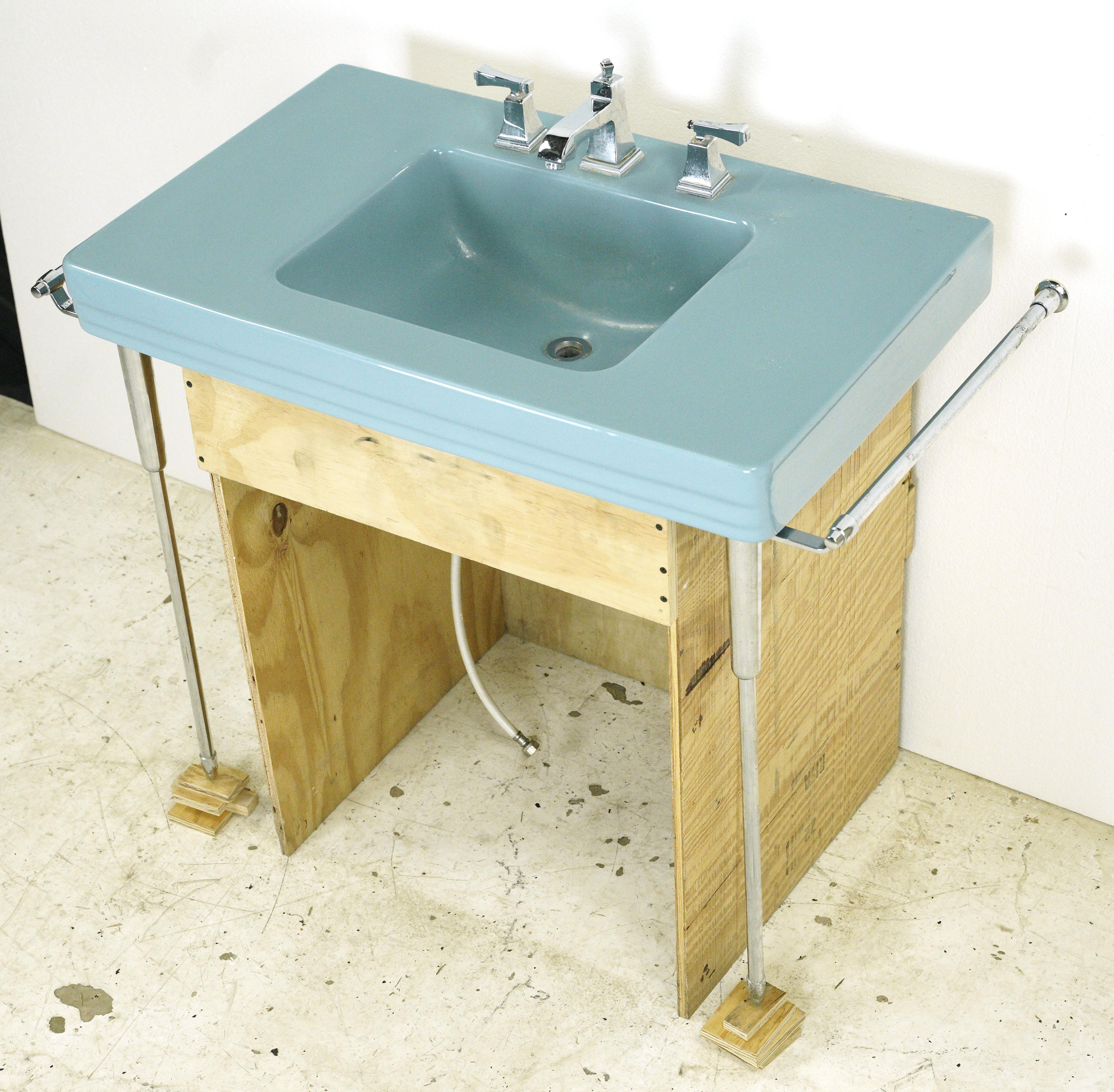 Américain Éviers de salle de bains américains standard bleu sarcelle