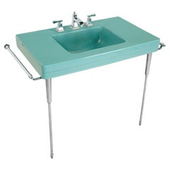 Éviers de salle de bains américains standard bleu sarcelle