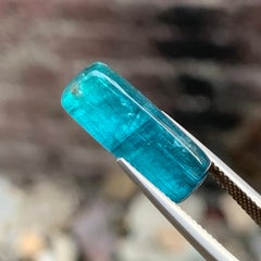 Gema de turmalina de color azul verdoso, con forma de cabujón largo, para colgante y collar, 21 mm