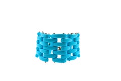 Teal Blau Türkis Fancy Cabochon längliches, breites, einzigartiges Statement-Armband