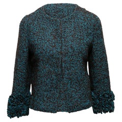 Teal & Brown Marni Wolle & Mohair-Mischung Jacke Größe IT 44