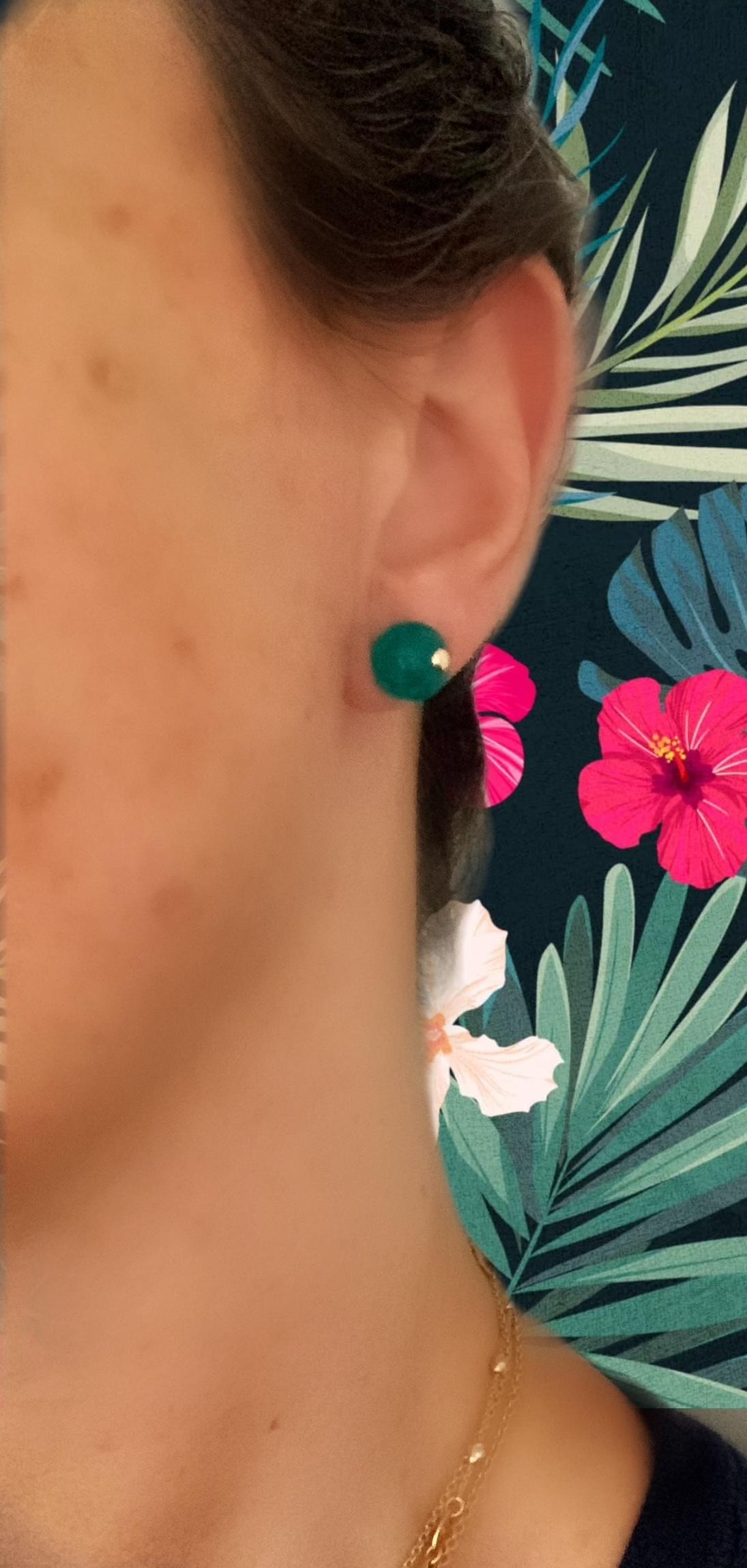 teal and gold earrings