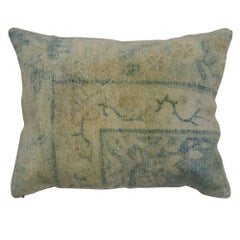 Teal Chinese Border Rug Pillow