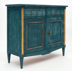 Teal Directoire Style Antique Buffet