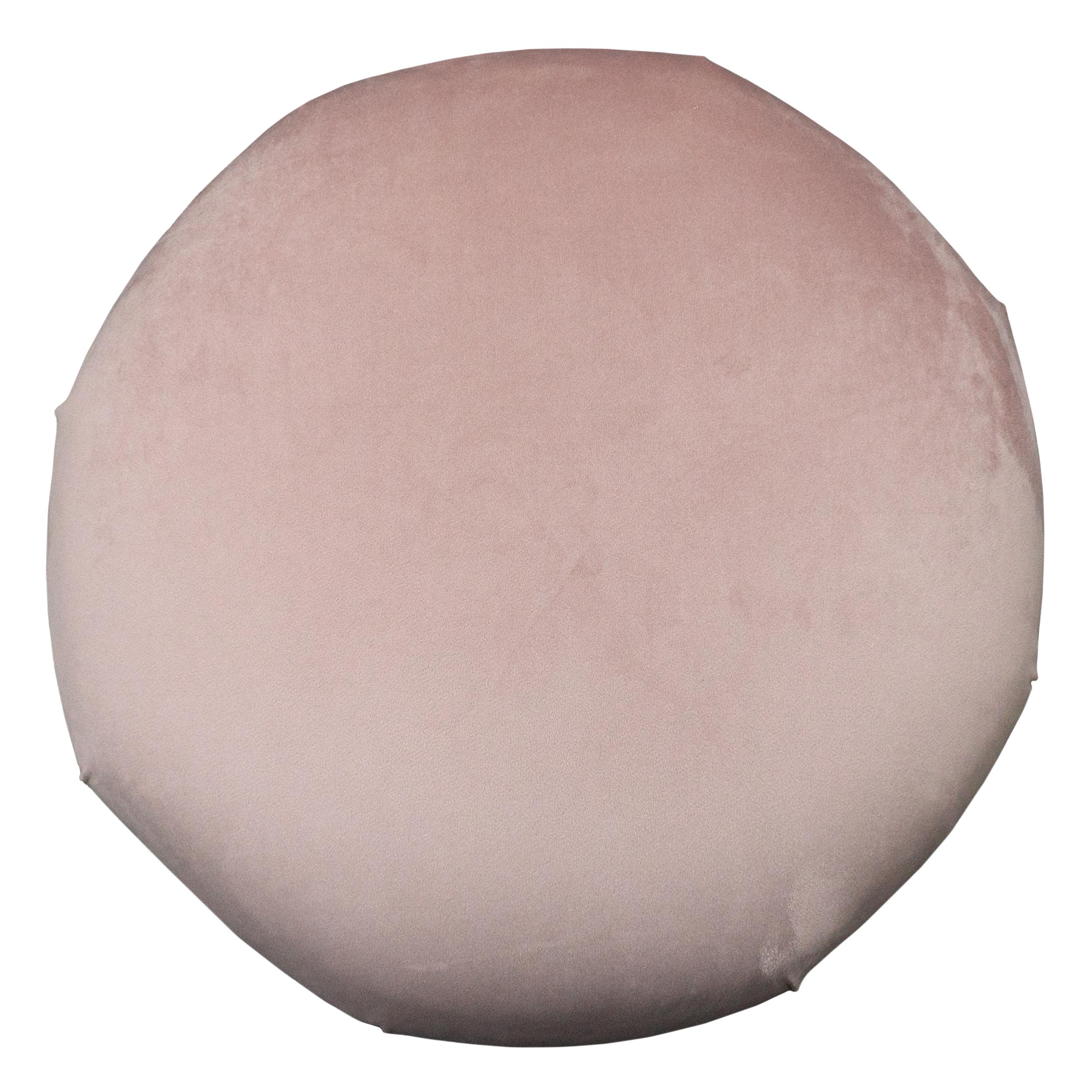 Contemporary Teal Emma Shipley Velvet Soft Pink Velvet Mushroom Ottoman For Sale