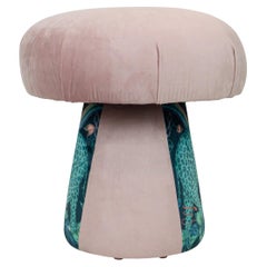 Emma Shipley Velvet Soft Pink Velvet Mushroom Ottoman