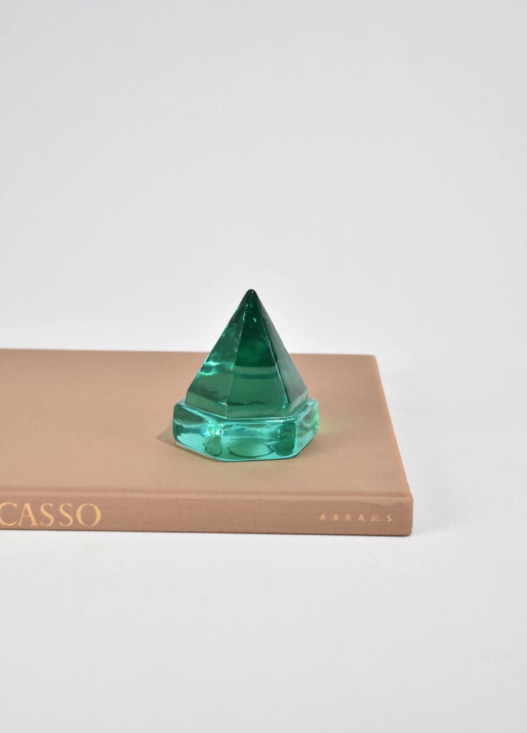 Teal Glass Prism For Sale at 1stDibs