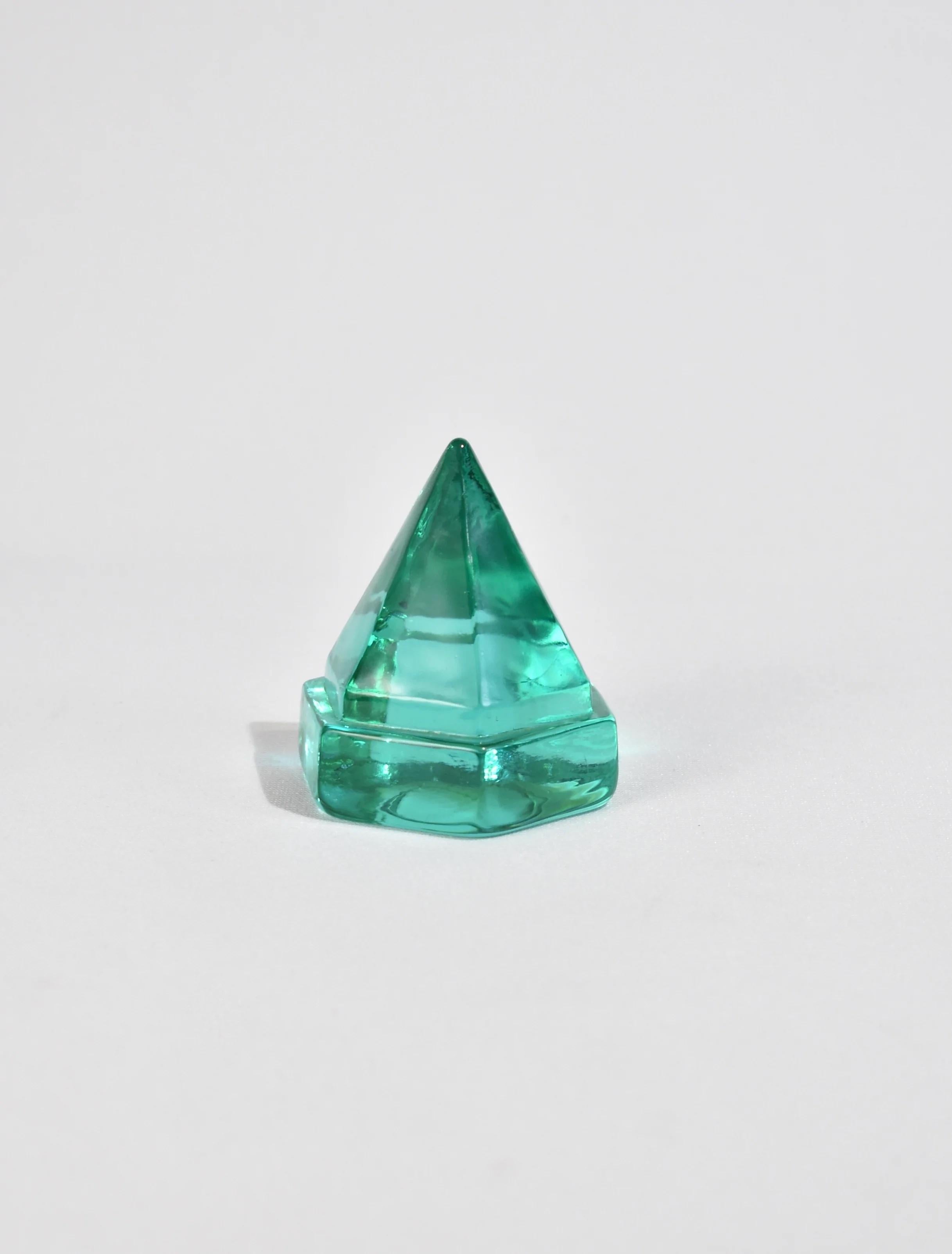 20th Century Teal Glass Prism