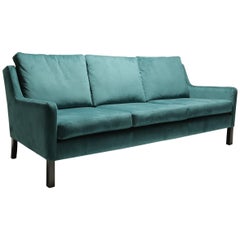 Vintage Teal Green Danish Sofa