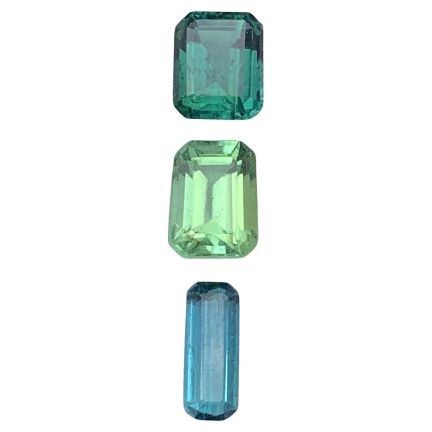 Gemme sciolte di tormalina naturale verde acqua, verde lime e blu vibrante 1,90 carati