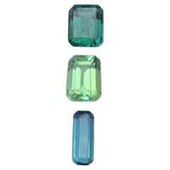 Teal Green, Lime Green & Vibrant Blue Natural Tourmaline Loose Gemstones 1.90 Ct