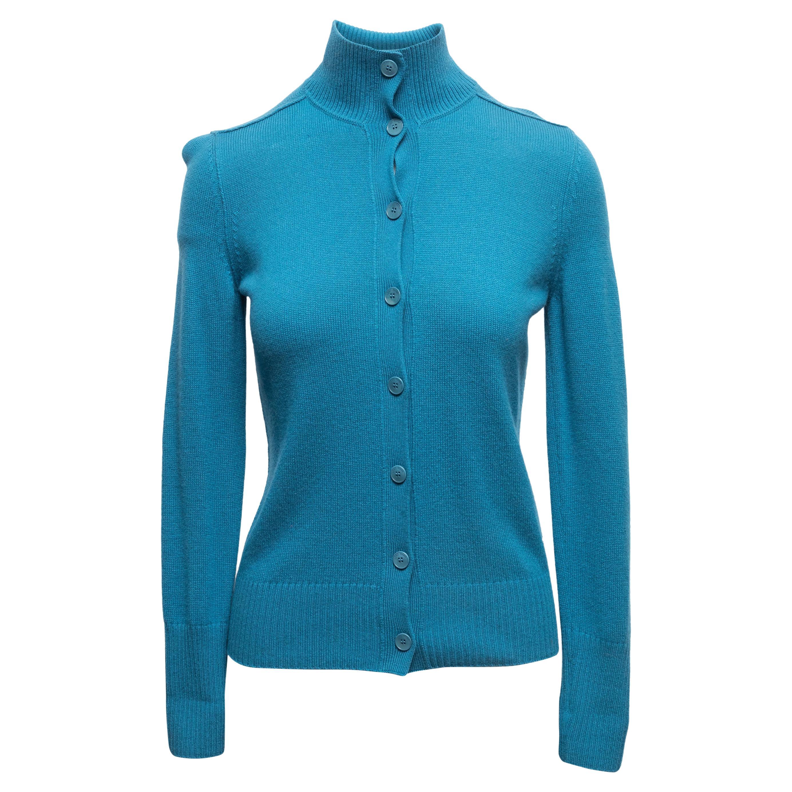 Teal Loro Piana Baby Cashmere Cardigan