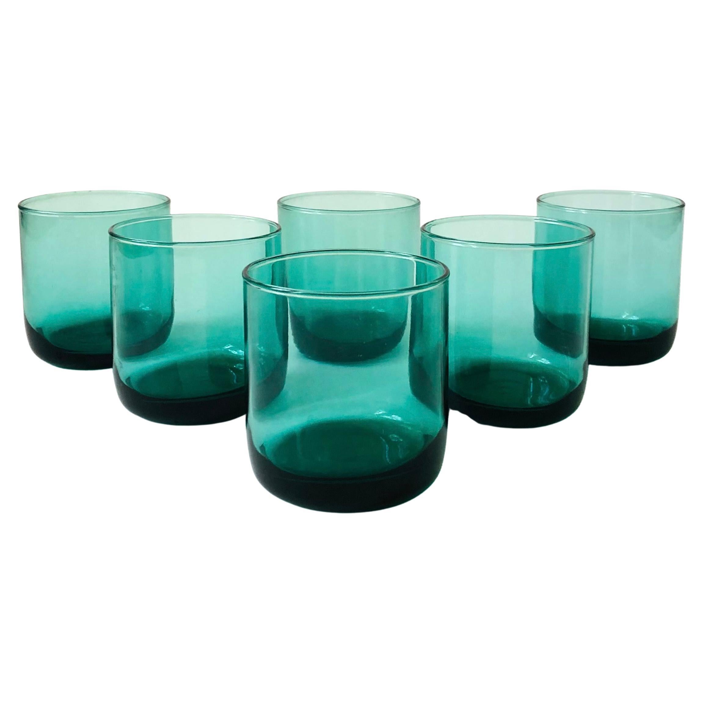 Teal Lowball Tumblers - Set of 6