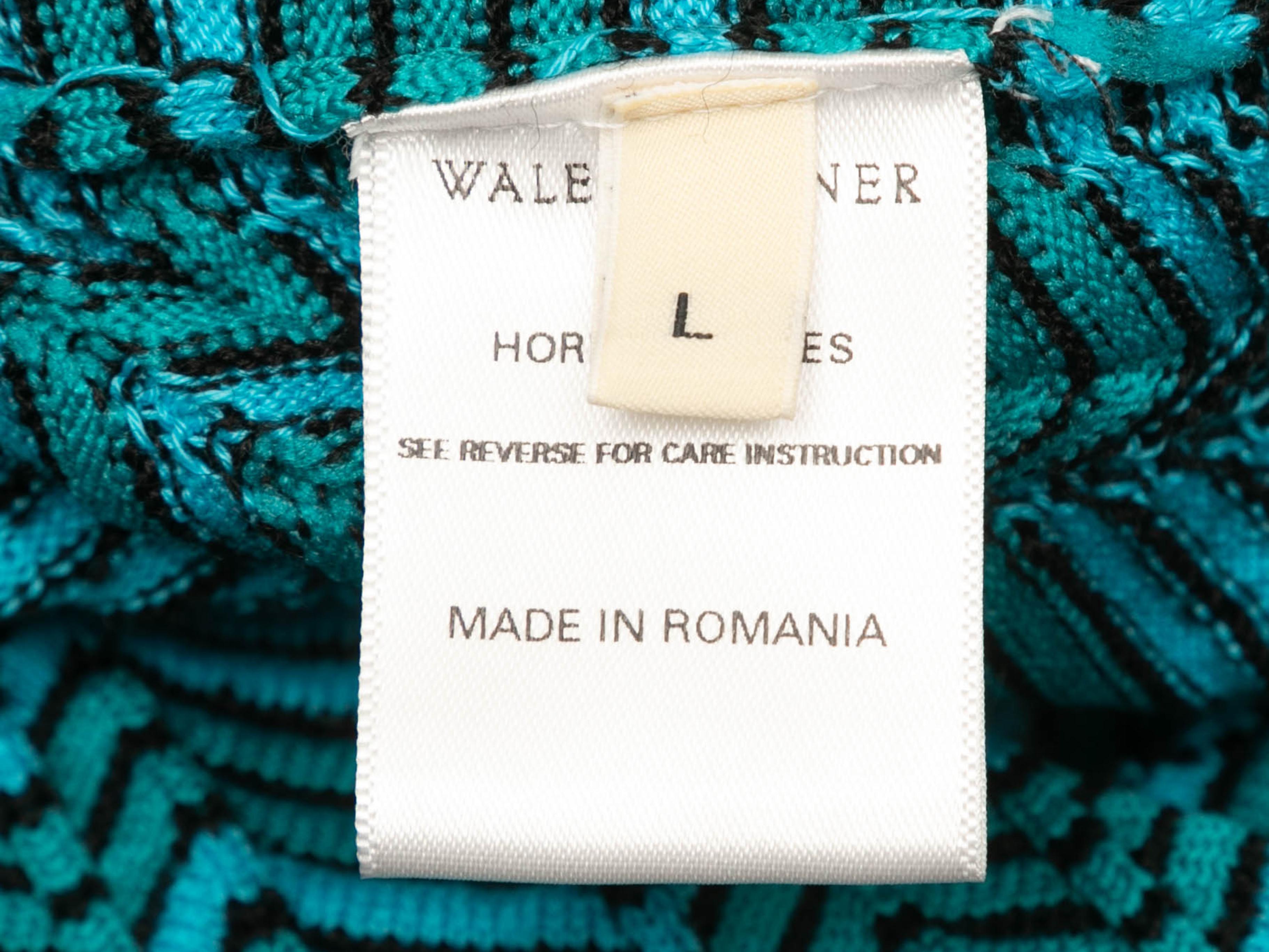Teal & Multicolor Wales Bonner Virgin Wool-Blend Knit Dress Size US L 1