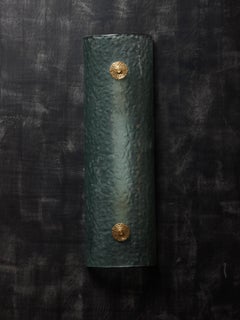 Teal Murano Wall Sconce with Brass Accents