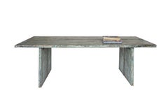 Teal Paint Patina Modernist Dining Table