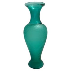 Vase aus mundgeblasenem Murano-Glas, hellgrün, poliert, von Vetrarti, Italien