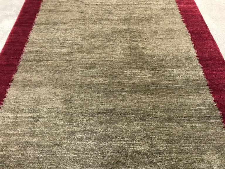 Maroon Border Rug Teal Rug with Maroon Border For Sale at 1stDibs