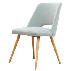 Retro Teal Eero Saarinen Style Dining or Cocktail Chair in Velvet